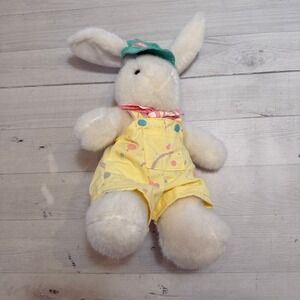 Vintage Hallmark Crayola Painter BUNNY Rabbit Spring Plush Stuffed Animal 1989